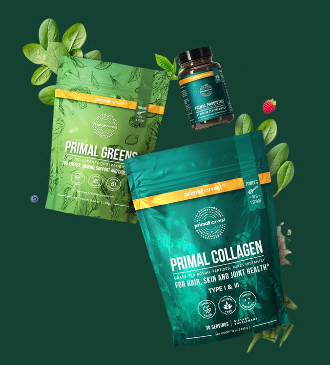Primal Greens and Primal Collagen -- for holistic organic health supplement