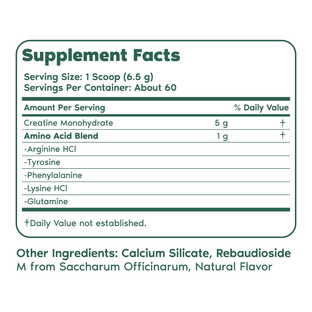 Supplement facts per serving